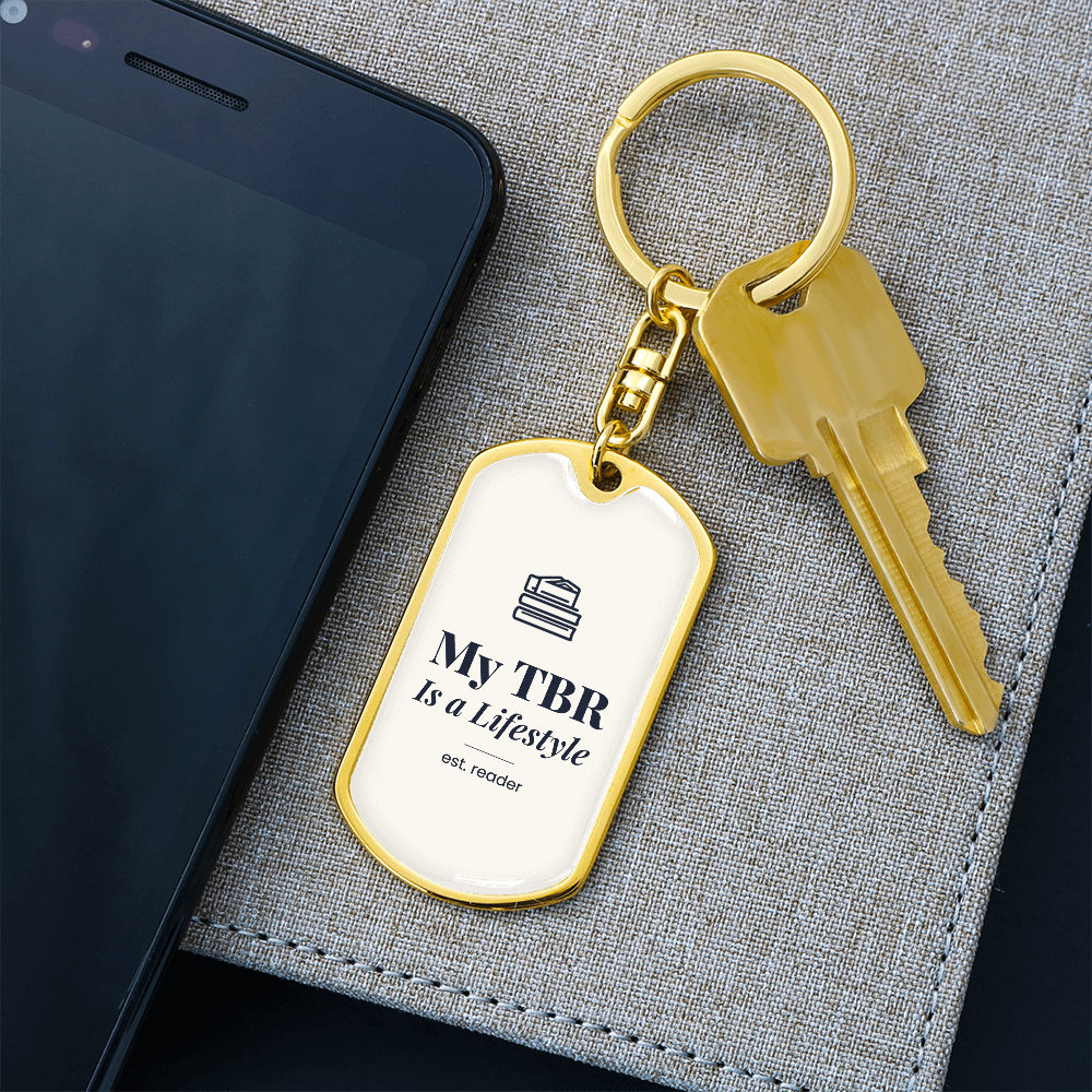 My TBR Graphic Dog Tag Keychain