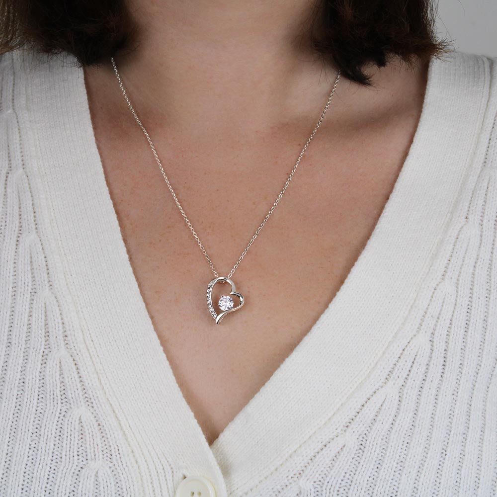 Forever Love Necklace for Bonus Daughter - Black & Rose Gold Luxury Card