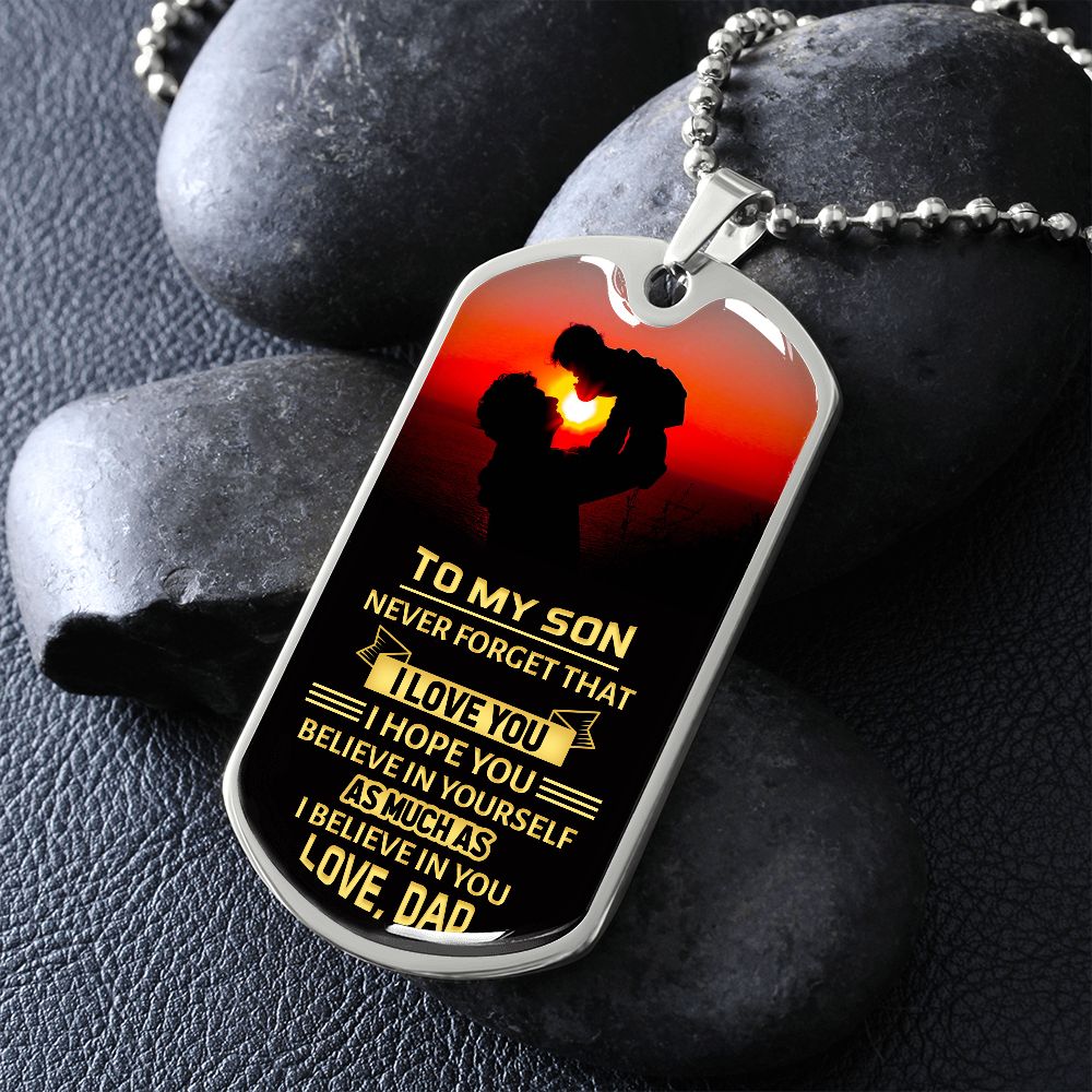 Son - Never Forget - Dog Tag Necklace