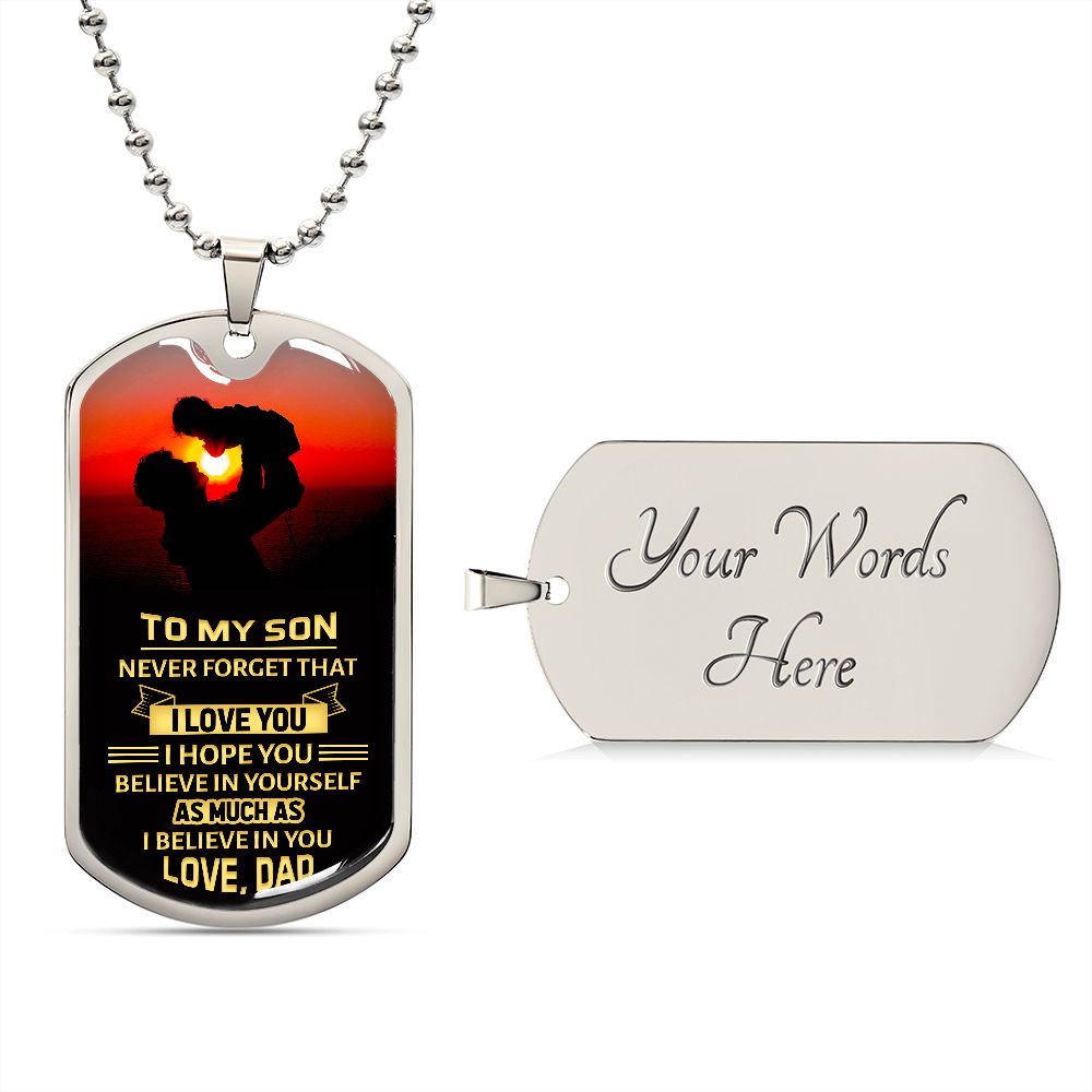 Son - Never Forget - Dog Tag Necklace