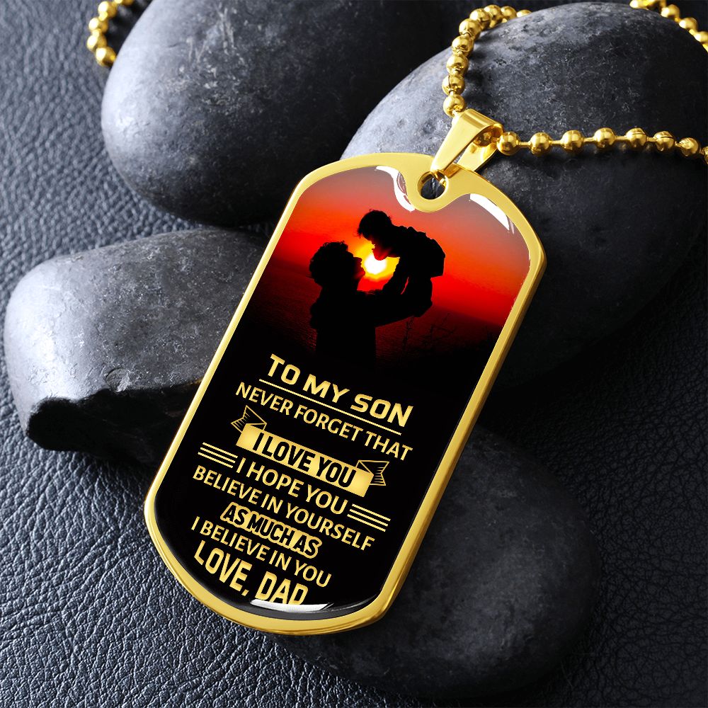 Son - Never Forget - Dog Tag Necklace