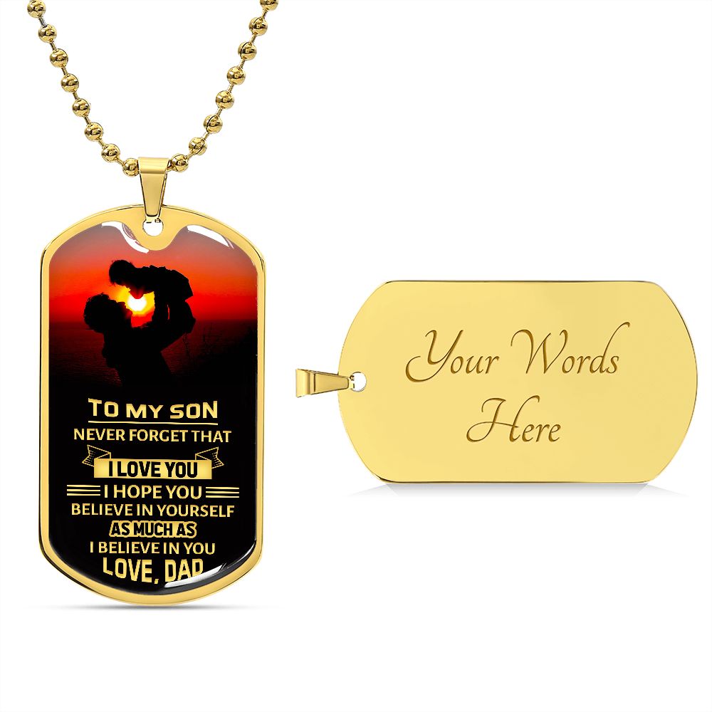 Son - Never Forget - Dog Tag Necklace