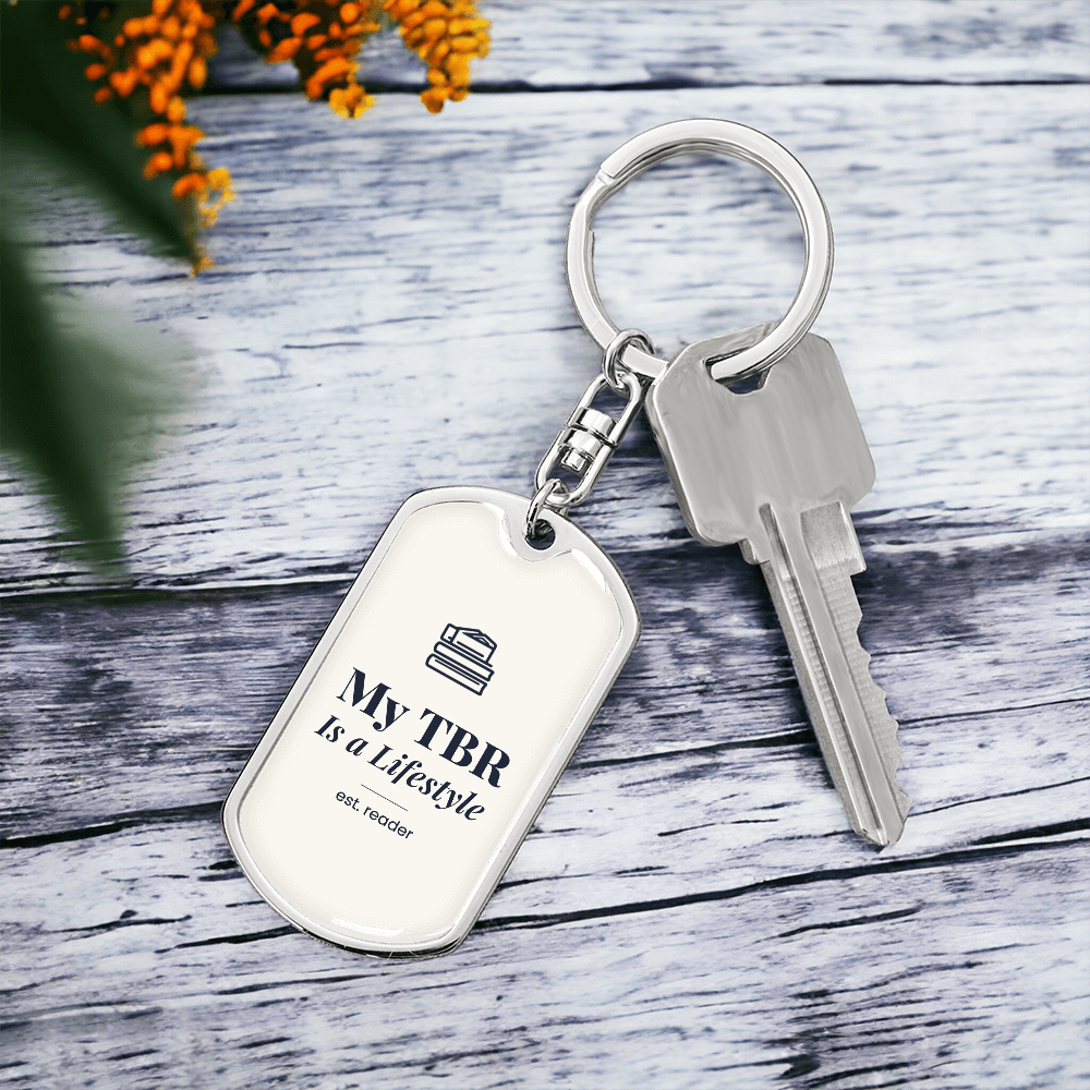 My TBR Graphic Dog Tag Keychain
