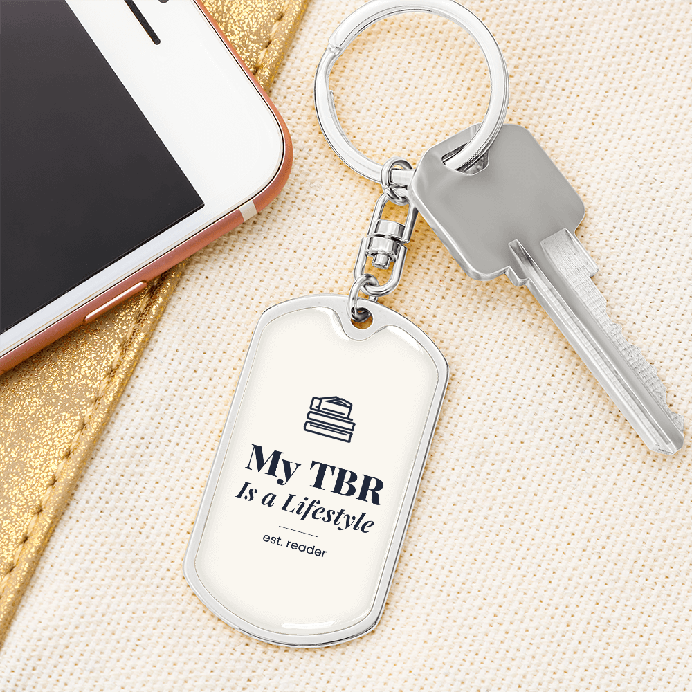 My TBR Graphic Dog Tag Keychain