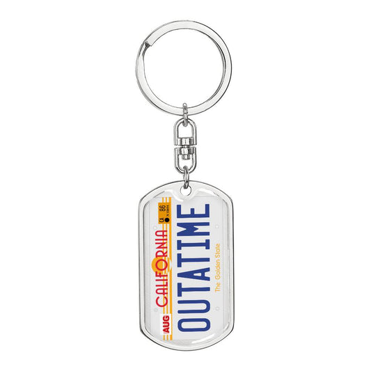 Personalized BTTF Keychain Dog Tag Pendant