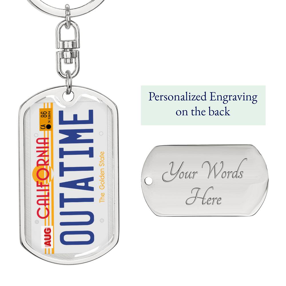 Product photo of Personalized BTTF Keychain Dog Tag Pendant