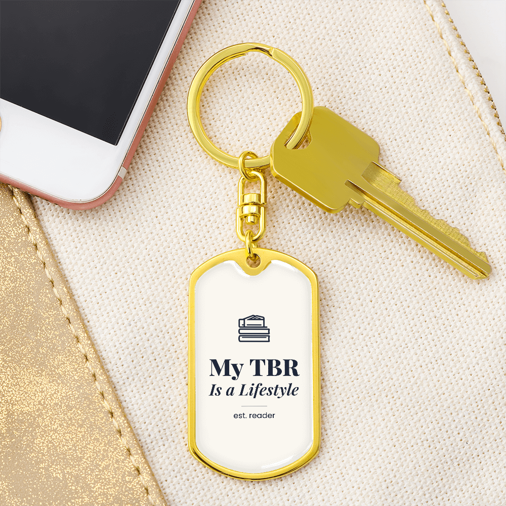 My TBR Graphic Dog Tag Keychain