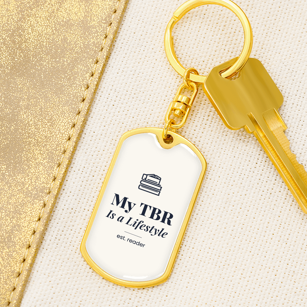 My TBR Graphic Dog Tag Keychain