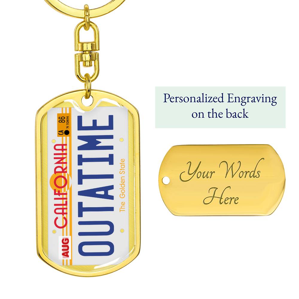 Product photo of Personalized BTTF Keychain Dog Tag Pendant