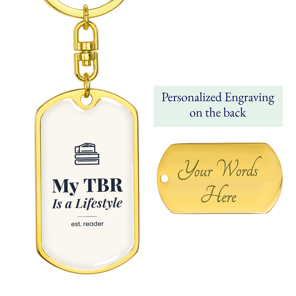 My TBR Graphic Dog Tag Keychain