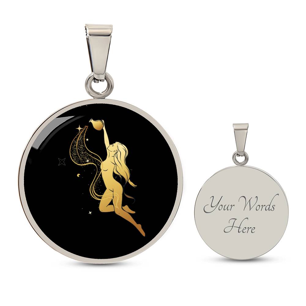 Personalized Aquarius Zodiac Sign Pendant Necklace