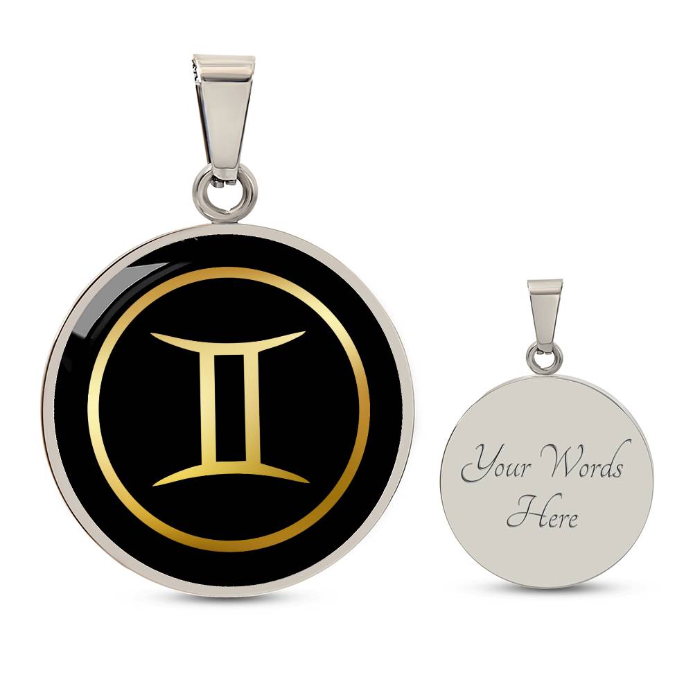 Personalized Gemini Zodiac Sign Pendant Necklace