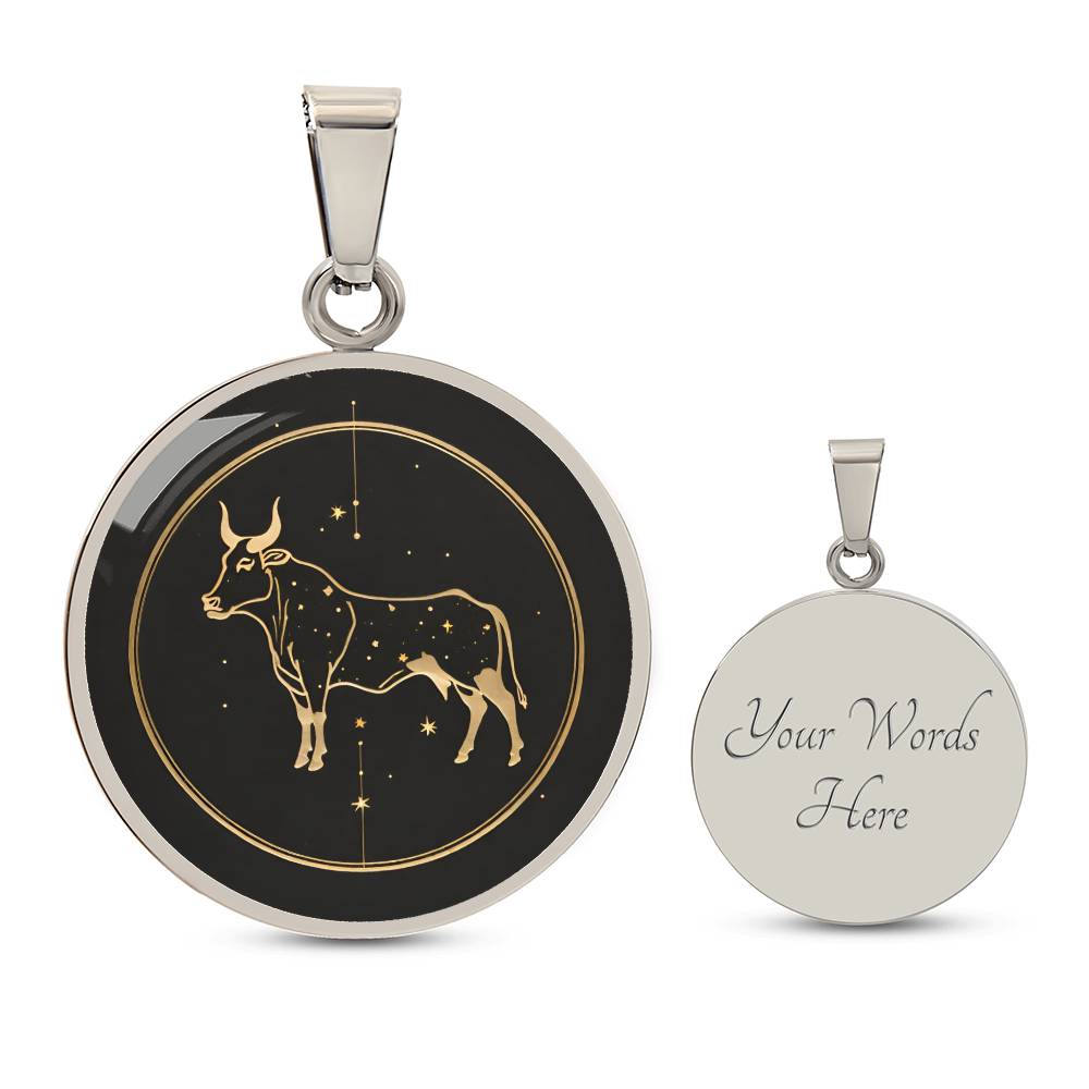 Personalized Taurus Zodiac Sign Pendant Necklace