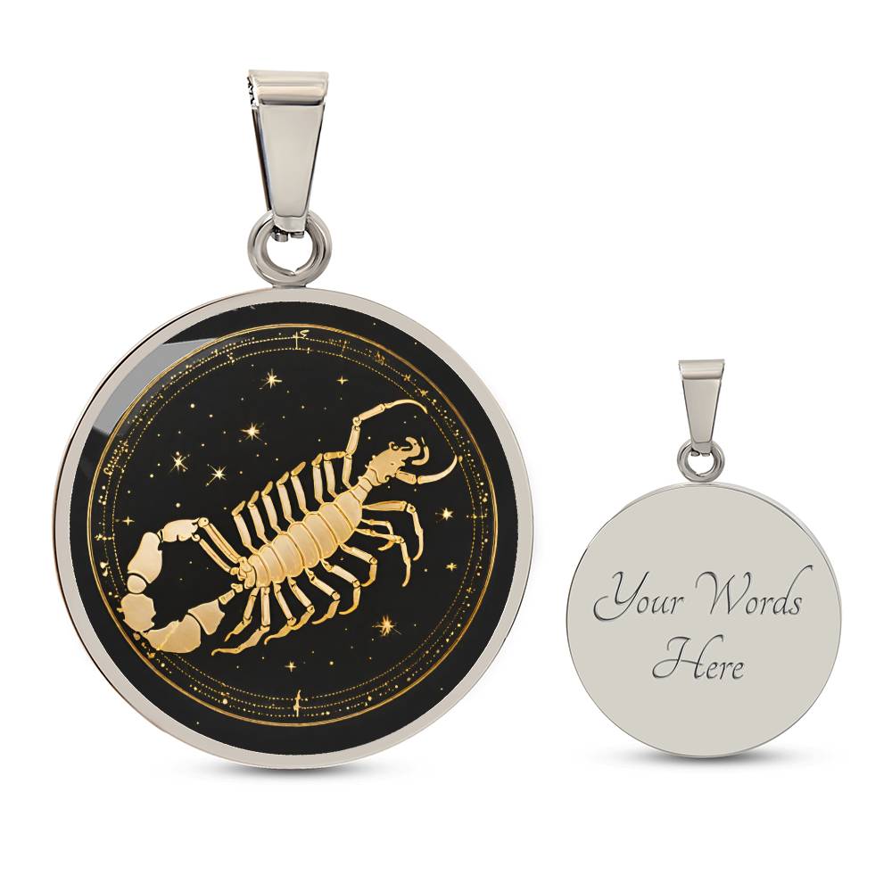 Personalized Scorpio Zodiac Sign Pendant Necklace