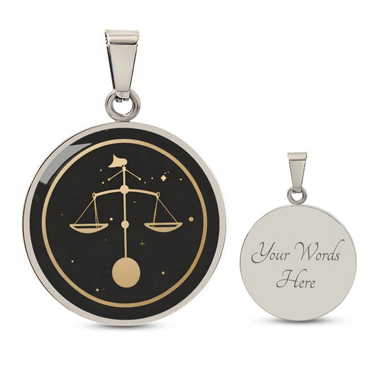 Personalized Libra Zodiac Sign Necklace