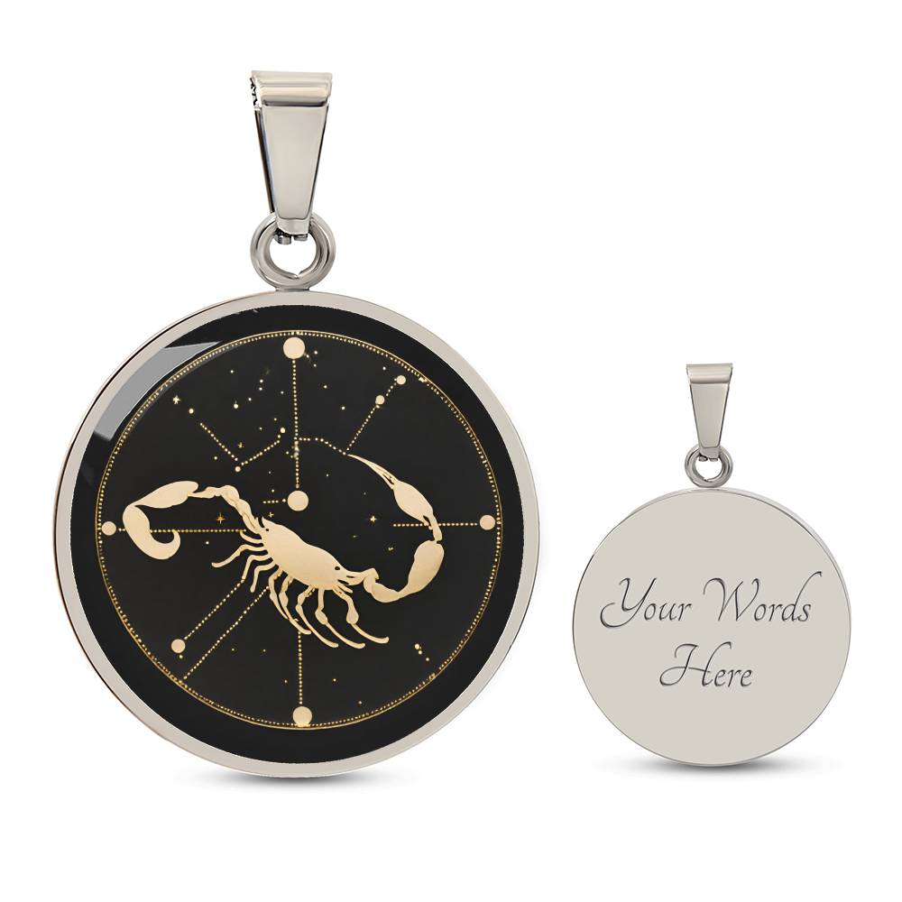 Personalized Cancer Zodiac Sign Pendant Necklace