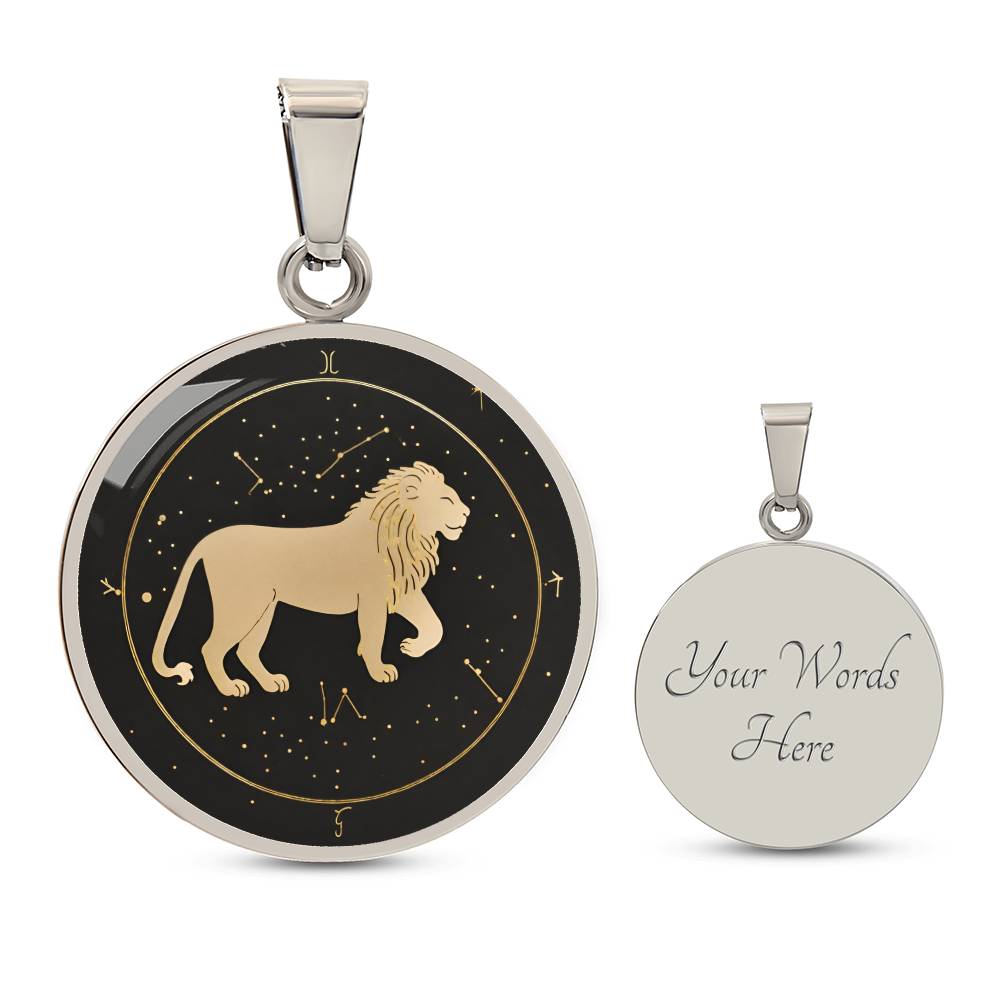 Personalized Leo Zodiac Sign Pendant Necklace