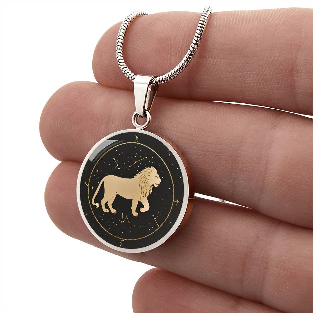 Personalized Leo Zodiac Sign Pendant Necklace