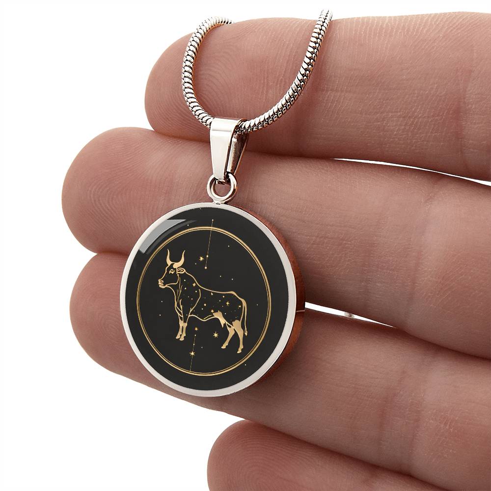 Personalized Taurus Zodiac Sign Pendant Necklace