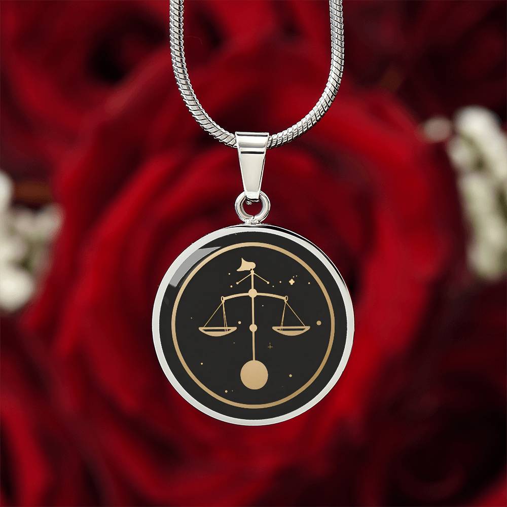 Personalized Libra Zodiac Sign Necklace