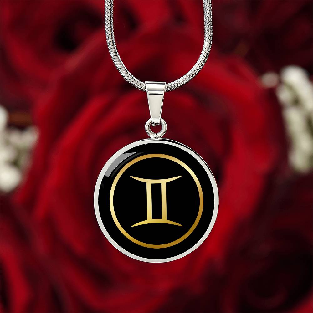 Personalized Gemini Zodiac Sign Pendant Necklace