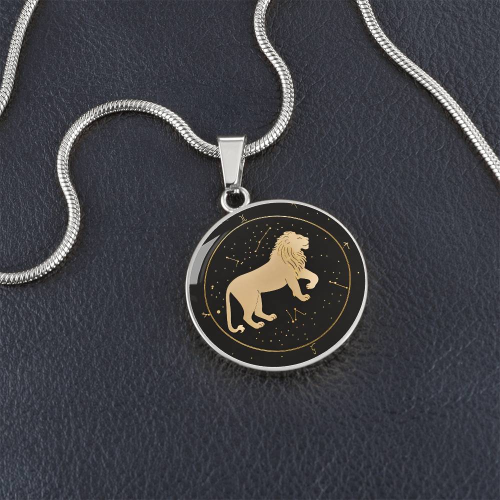 Personalized Leo Zodiac Sign Pendant Necklace