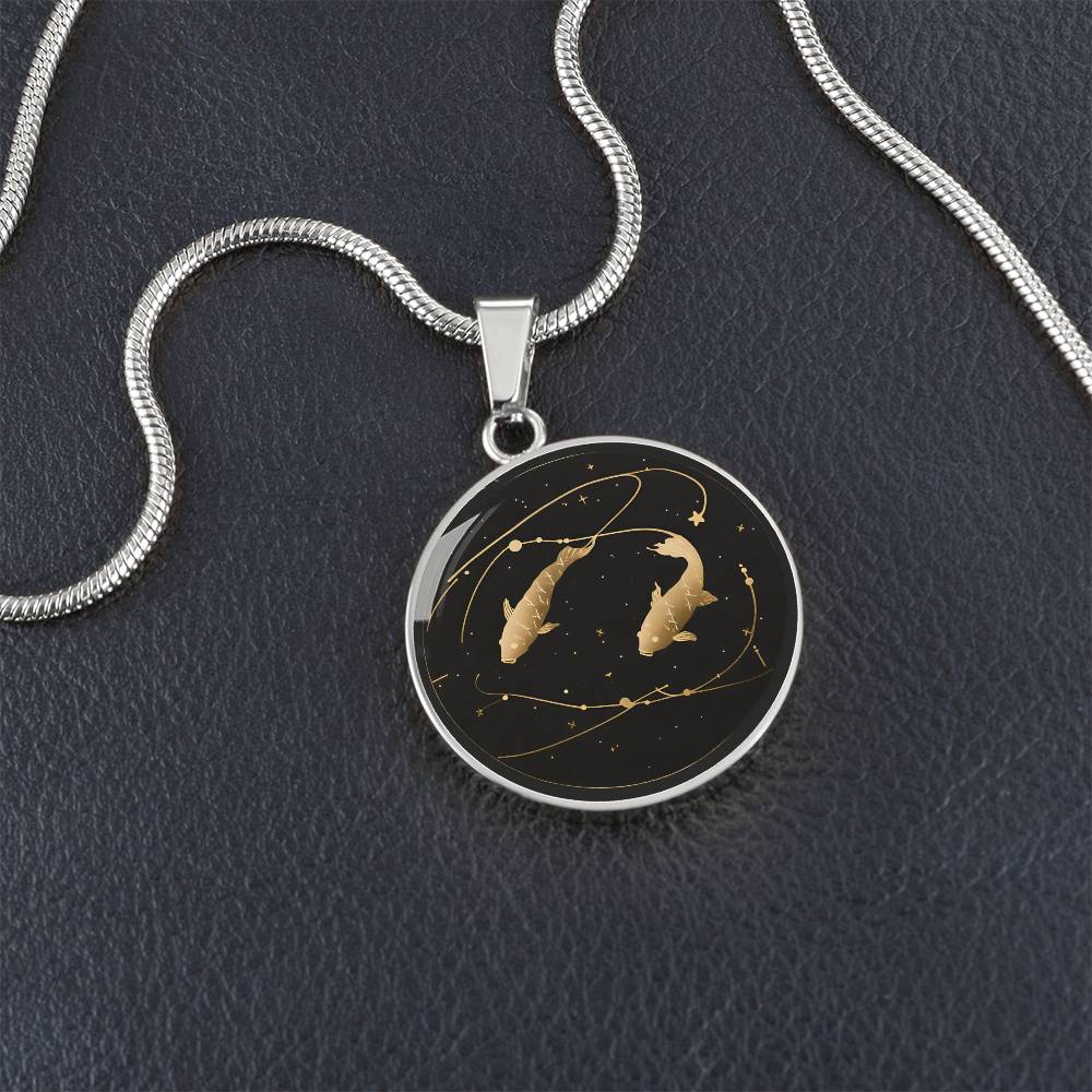 Personalized Pisces Zodiac Sign Pendant Necklace