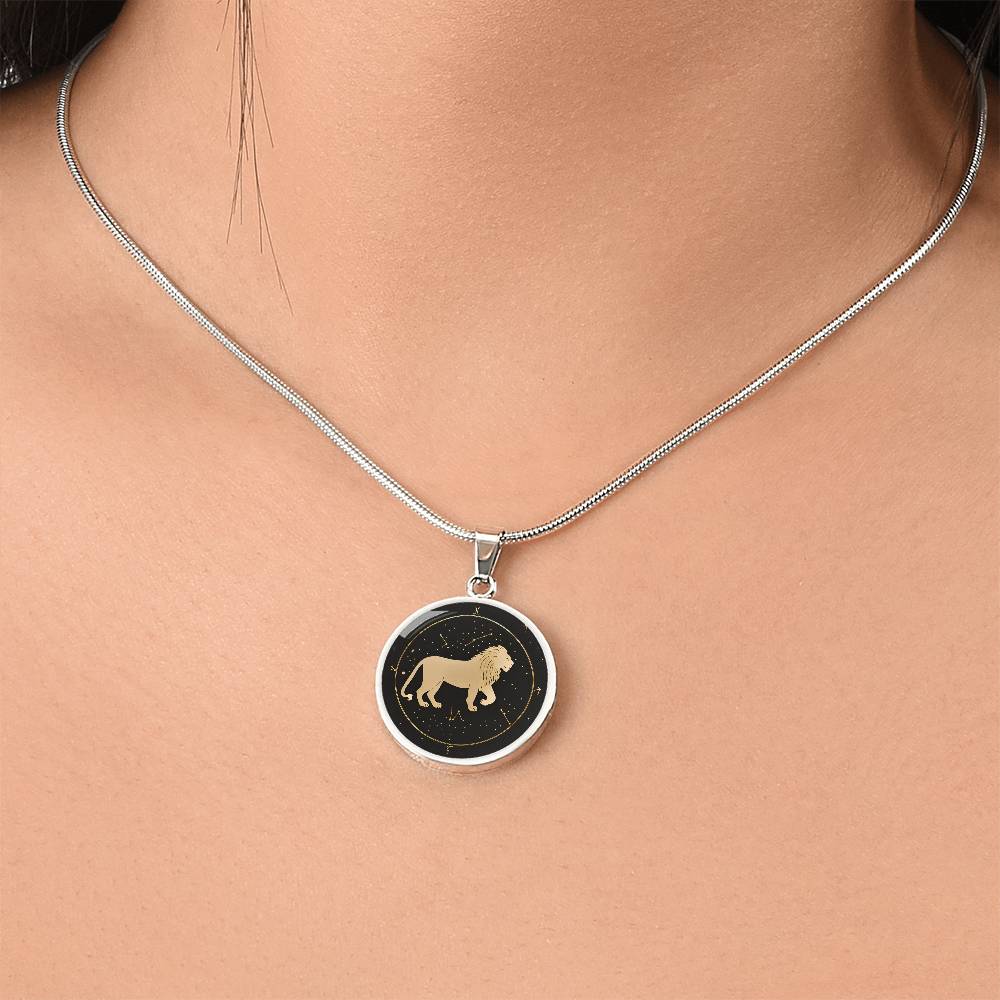 Personalized Leo Zodiac Sign Pendant Necklace