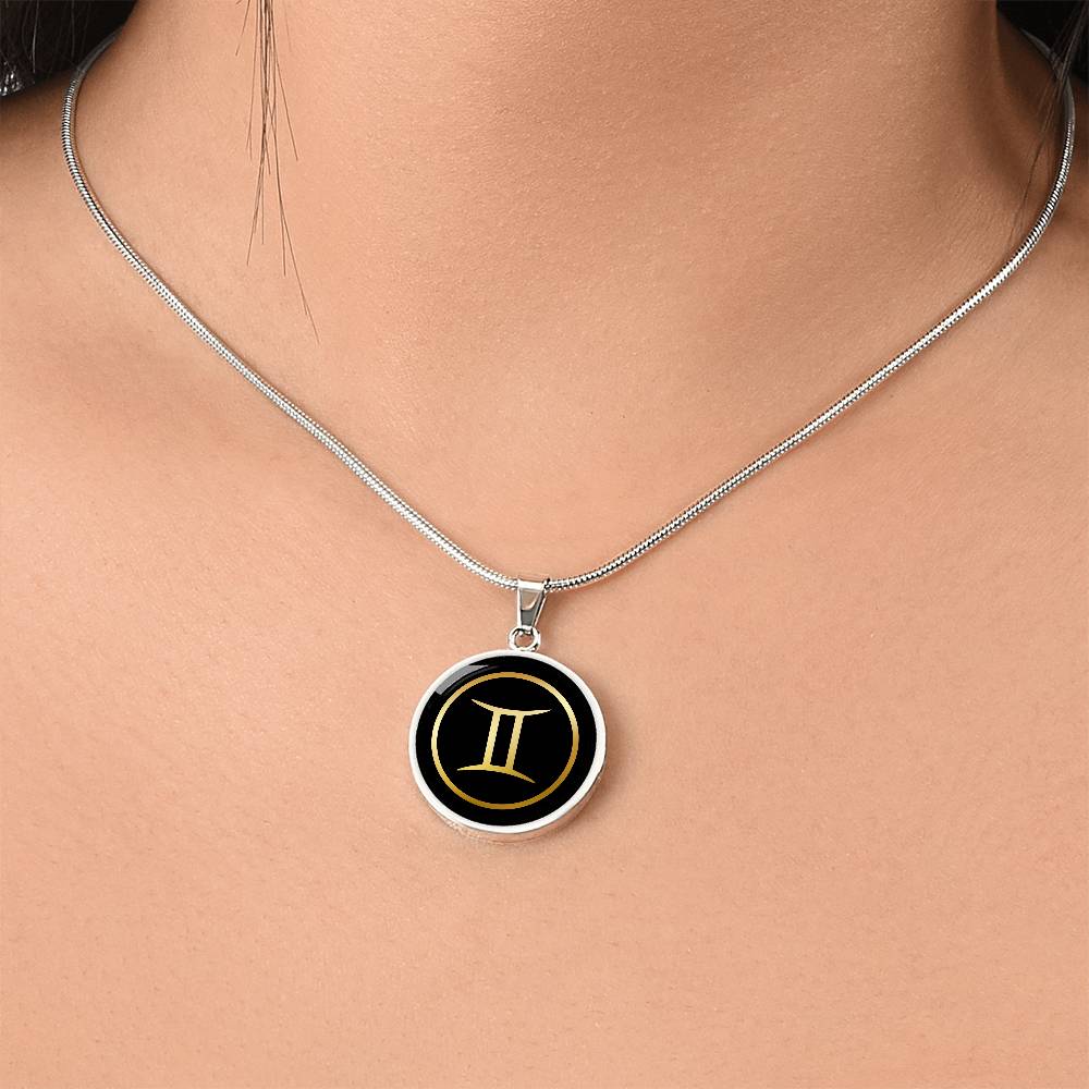 Personalized Gemini Zodiac Sign Pendant Necklace