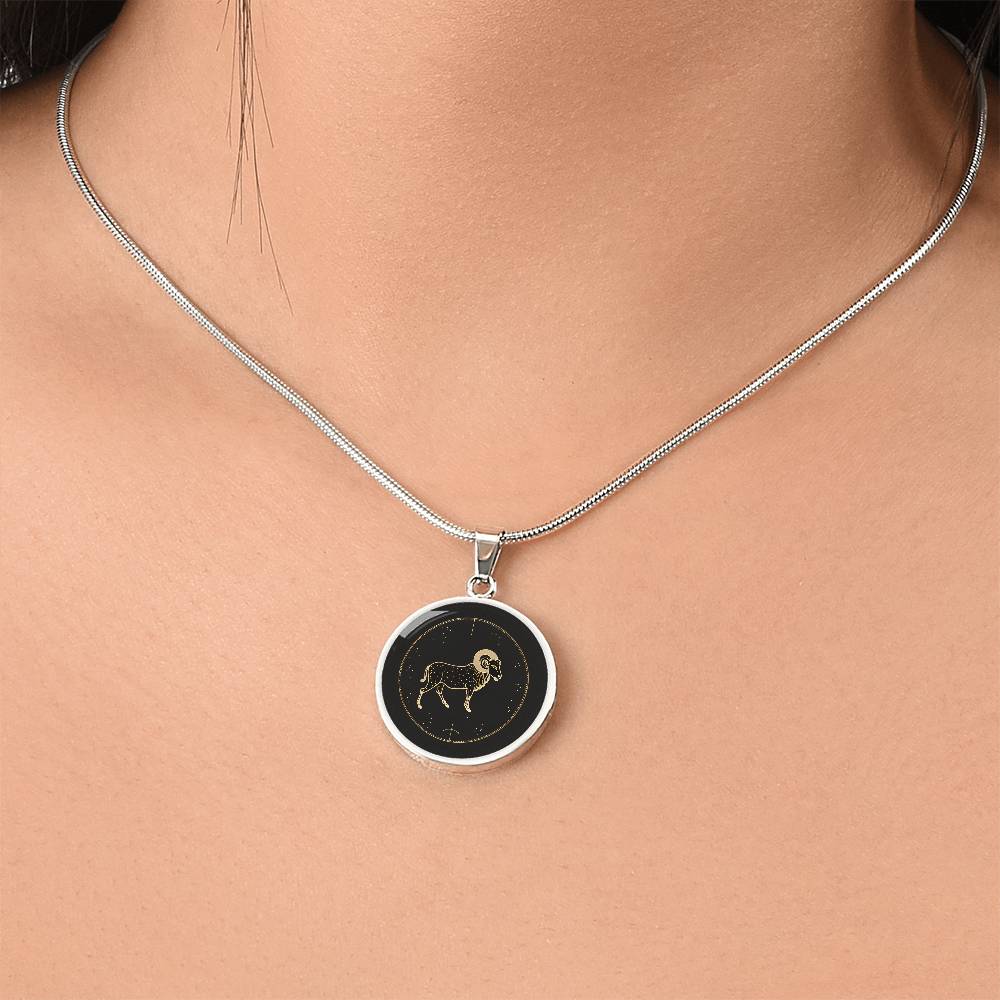 Personalized Aries Zodiac Sign Pendant Necklace