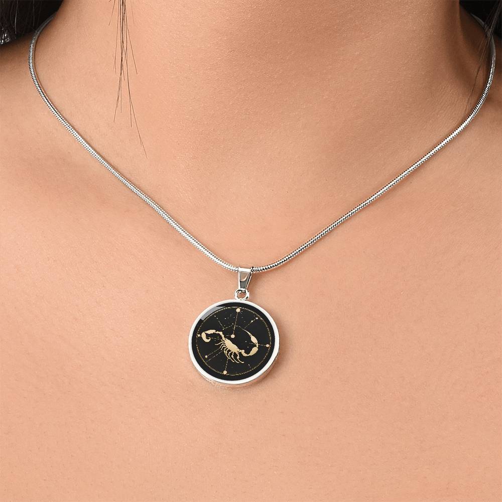 Personalized Cancer Zodiac Sign Pendant Necklace