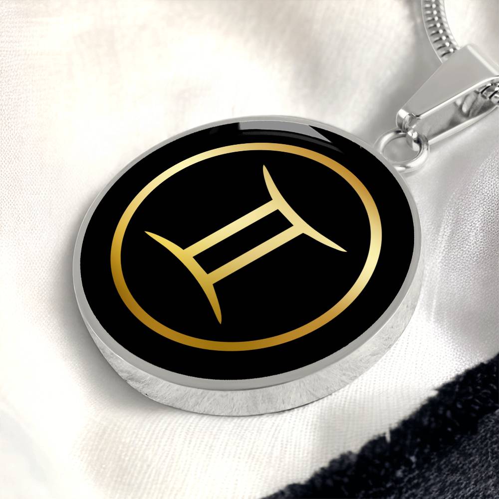 Personalized Gemini Zodiac Sign Pendant Necklace