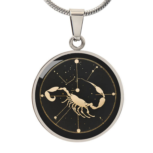 Personalized Cancer Zodiac Sign Pendant Necklace