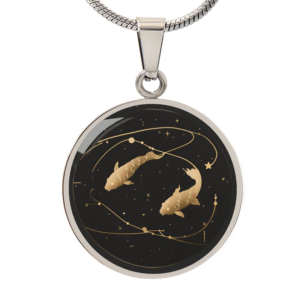 Personalized Pisces Zodiac Sign Pendant Necklace