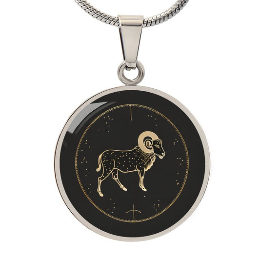 Personalized Aries Zodiac Sign Pendant Necklace