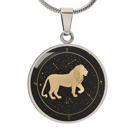 Personalized Leo Zodiac Sign Pendant Necklace