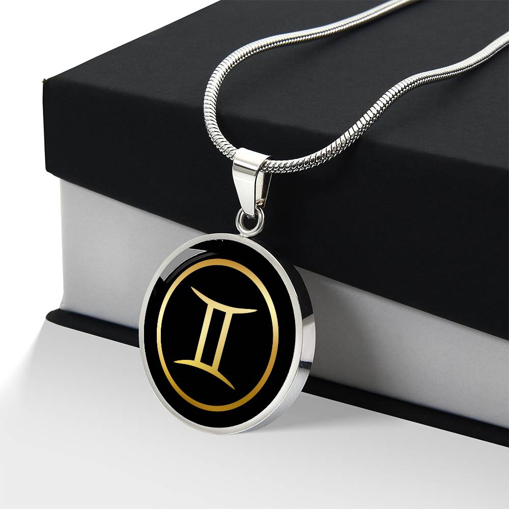 Personalized Gemini Zodiac Sign Pendant Necklace