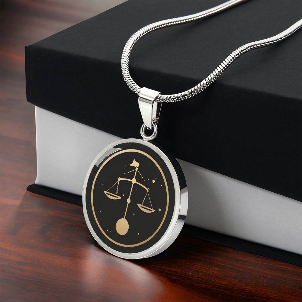 Personalized Libra Zodiac Sign Necklace