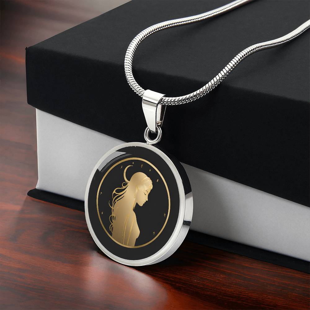 Personalized Virgo Zodiac Sign Pendant Necklace