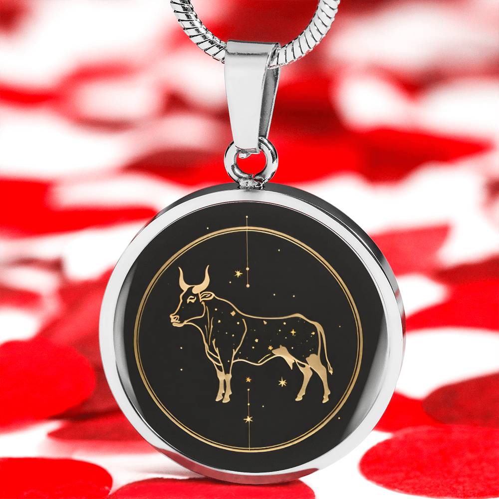 Personalized Taurus Zodiac Sign Pendant Necklace