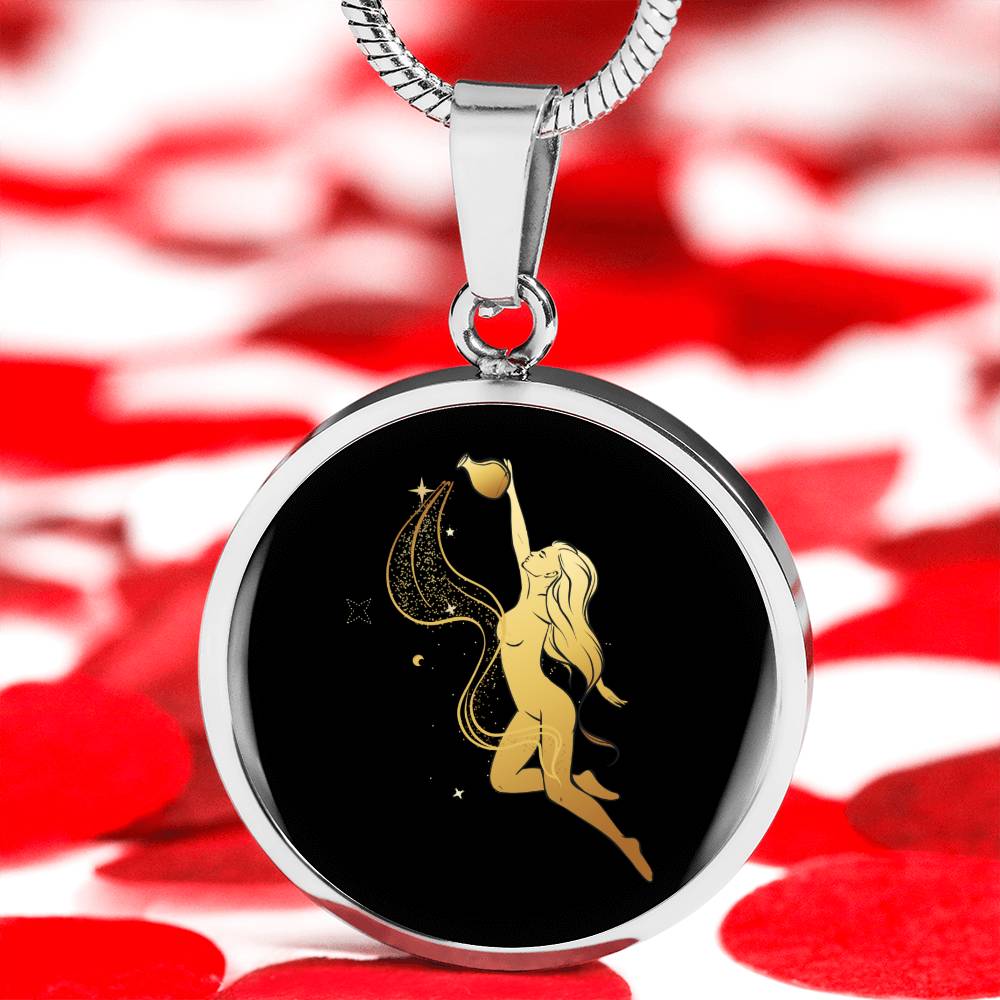 Personalized Aquarius Zodiac Sign Pendant Necklace