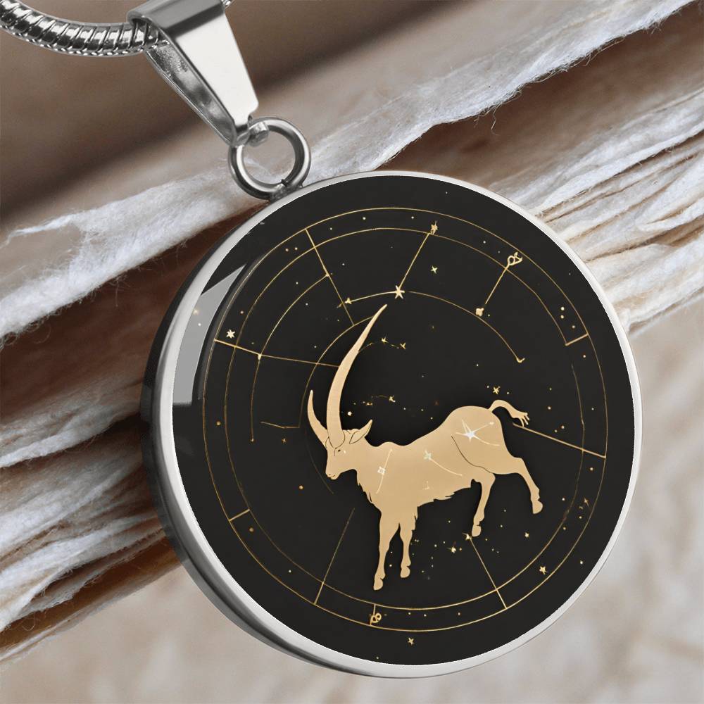 Personalized Capricorn Zodiac Sign Pendant Necklace