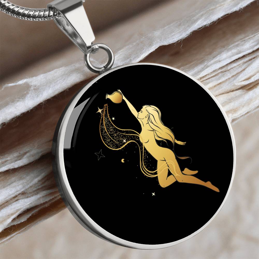 Personalized Aquarius Zodiac Sign Pendant Necklace