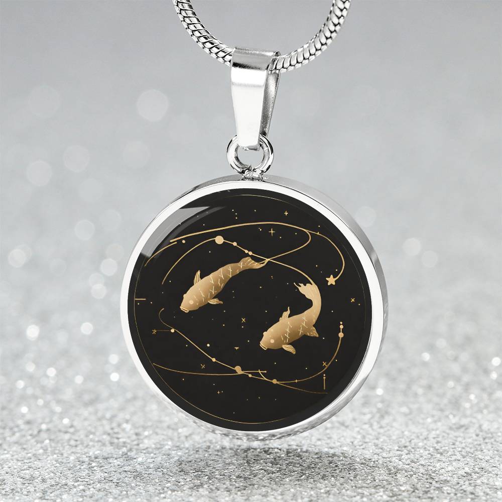 Personalized Pisces Zodiac Sign Pendant Necklace