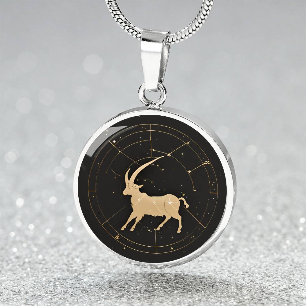 Personalized Capricorn Zodiac Sign Pendant Necklace