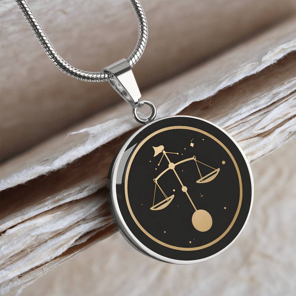 Personalized Libra Zodiac Sign Necklace