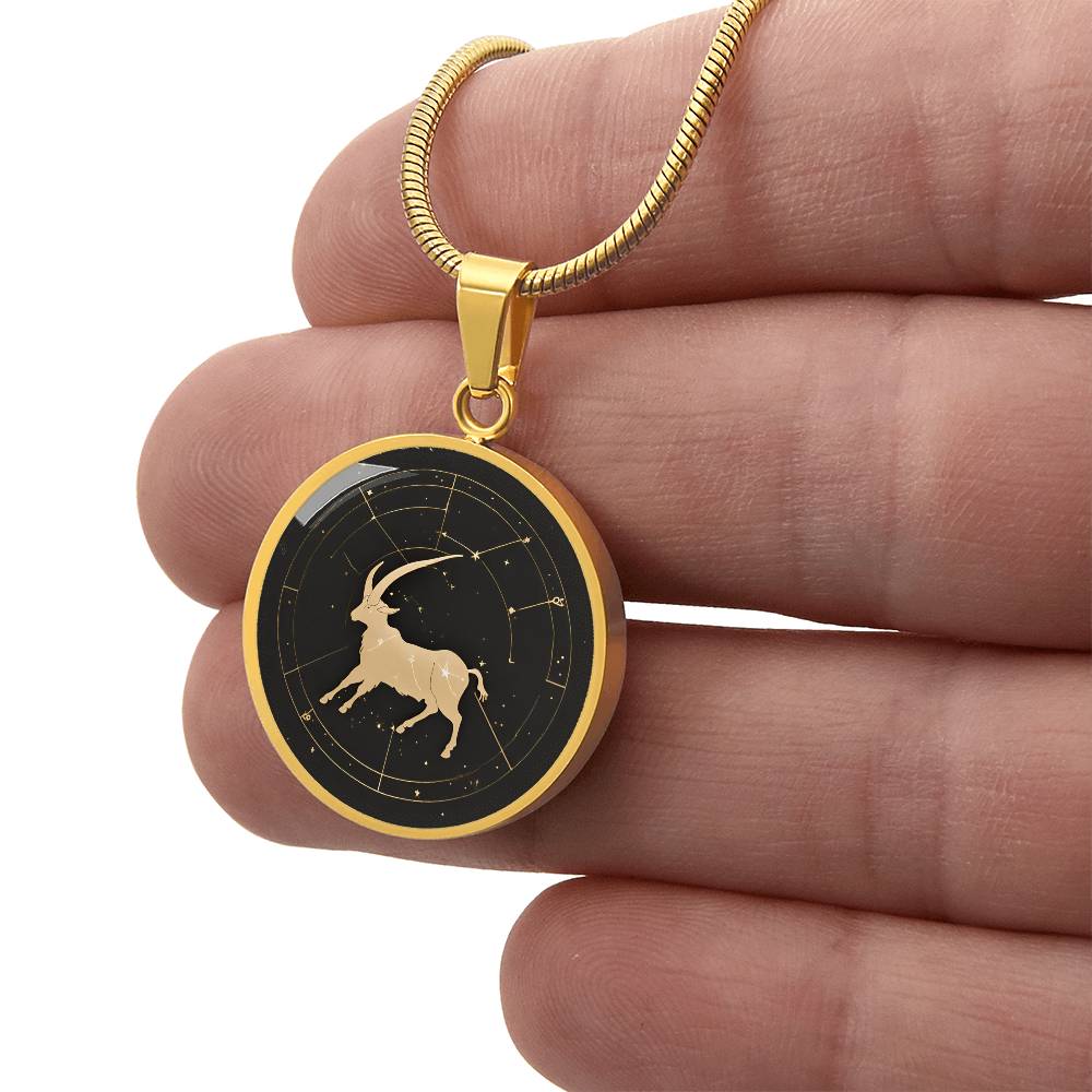 Personalized Capricorn Zodiac Sign Pendant Necklace