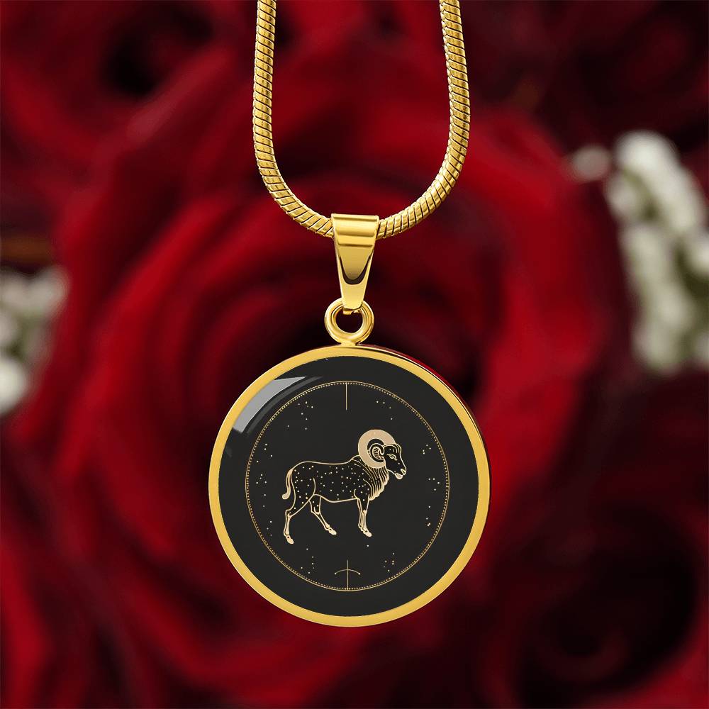 Personalized Aries Zodiac Sign Pendant Necklace