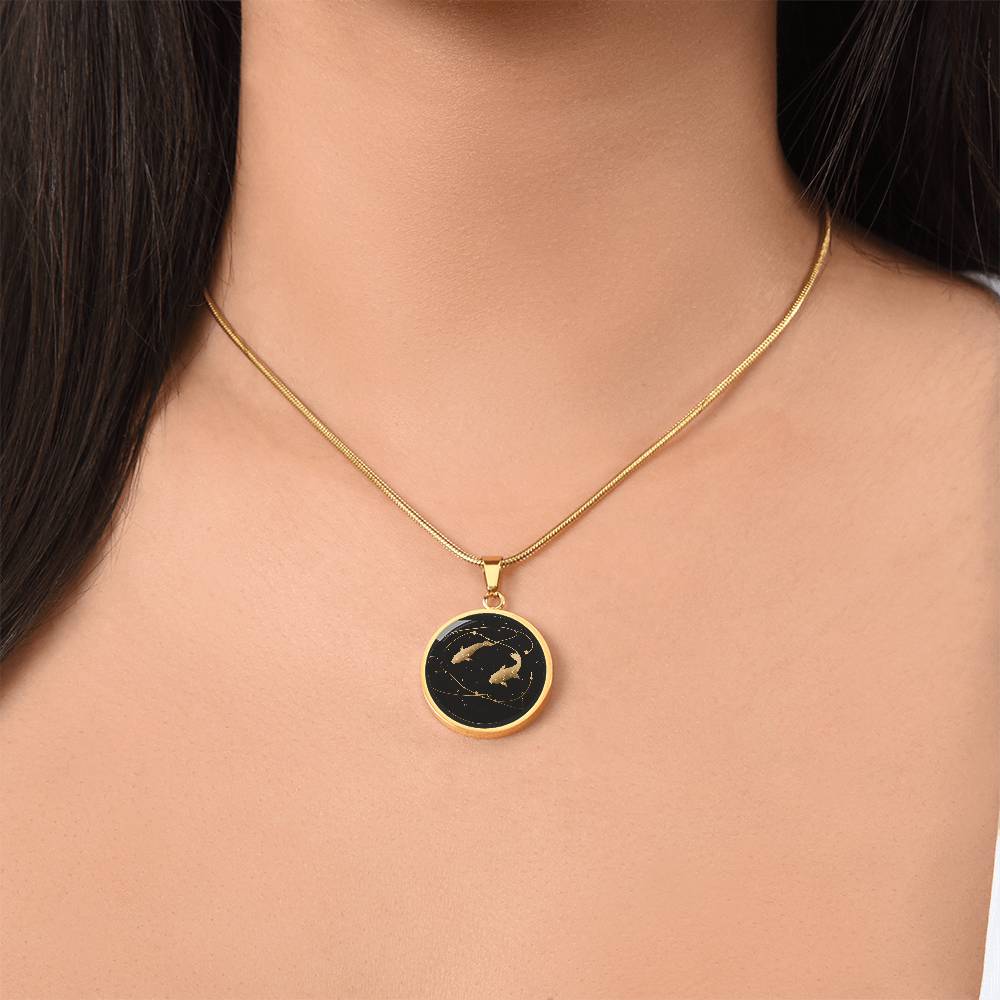 Personalized Pisces Zodiac Sign Pendant Necklace