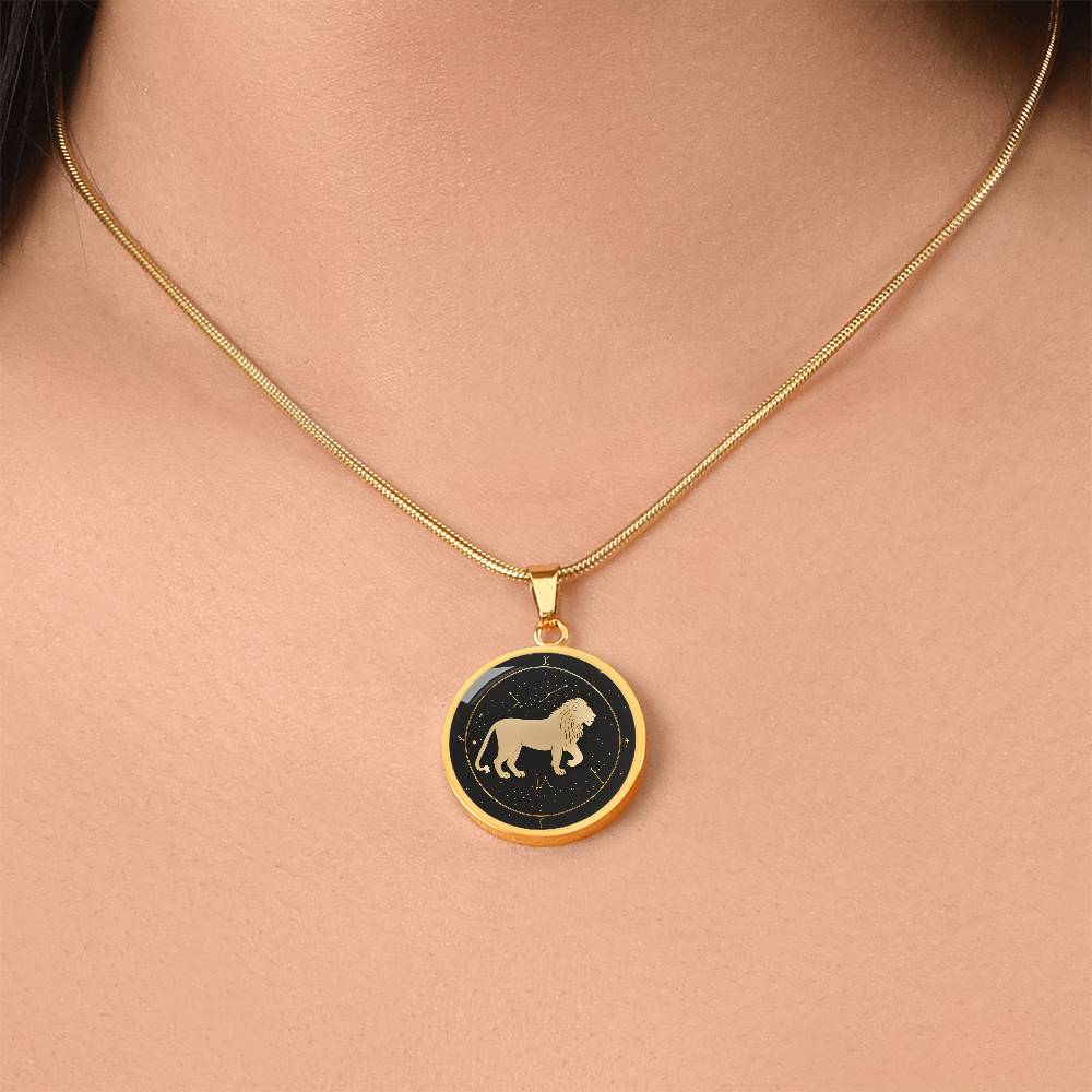 Personalized Leo Zodiac Sign Pendant Necklace